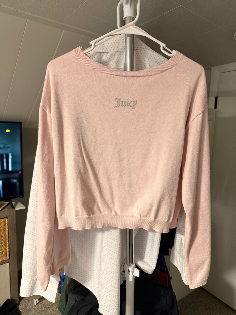 Juicy Couture Pale Pink Knit Top with Logo Tag